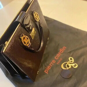 Pierre Cardin Elegant Deep Brow Satchel with Gold Details